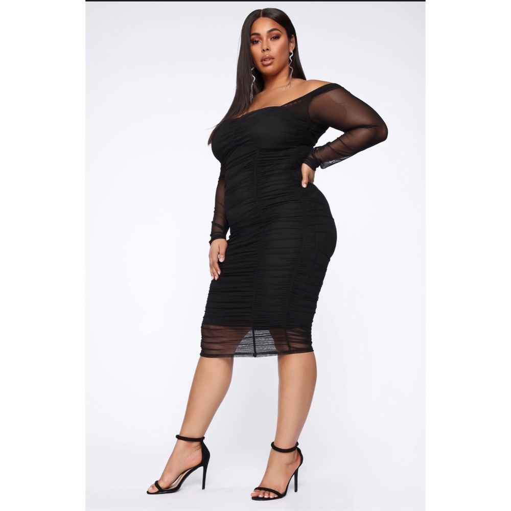Black midi dress
